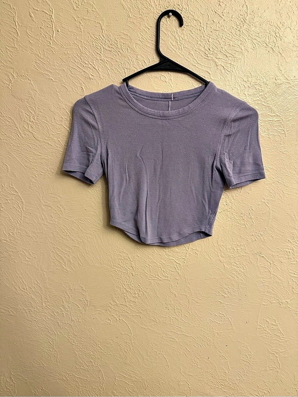 Lululemon Hold Tight Short-Sleeve Shirt Purple Crop Top